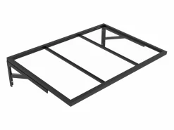 Vente-unique marquesina de puerta en aluminio y acero An.120 x Pr.80 cm inclinado - PELARU Negro