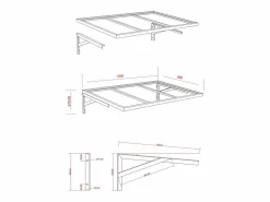 Vente-unique marquesina de puerta en aluminio y acero An.120 x Pr.80 cm inclinado - PELARU Negro