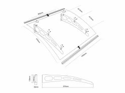 Vente-unique Marquesina NEONA de aluminio - Medidas: 120 x 90 x 15 cm