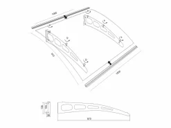 Vente-unique Marquesina NEONA de aluminio - Medidas: 150 x 90 x 15 cm