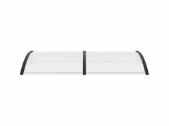 Marquesina para puerta PC negro y transparente 200x80 cm ES28528 Marquesina