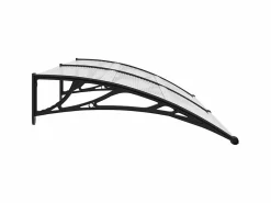 Marquesina para puerta PC negro y transparente 200x80 cm ES28528 Marquesina