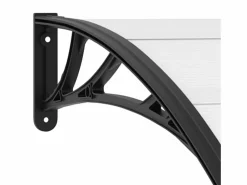Marquesina para puerta PC negro y transparente 200x80 cm ES28528 Marquesina