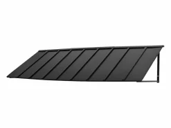 New Marquesina SucceBuy para Puerta de Entrada, 264 x 91 cm, Exterior de Metal, Marco de Acero, para Puertas de Entrada, Porches y Balcones Negro