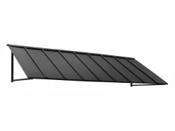 New Marquesina SucceBuy para Puerta de Entrada, 264 x 91 cm, Exterior de Metal, Marco de Acero, para Puertas de Entrada, Porches y Balcones Negro