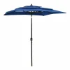Garden Furniture Mart Sombrilla jardín 3 niveles palo de aluminio azul celeste 2x2 m