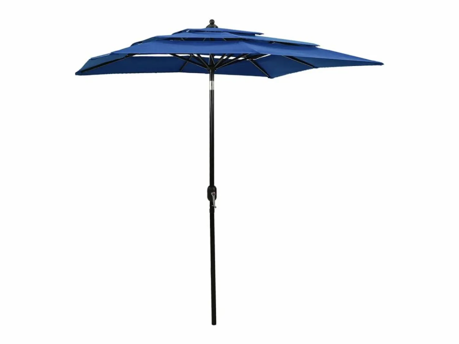 Garden Furniture Mart Sombrilla jardín 3 niveles palo de aluminio azul celeste 2x2 m