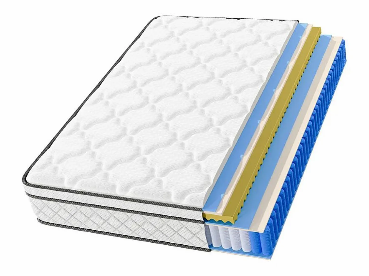 New Matelas 90x200cm - Grosor 26cm - con resortes ensacados - Multicapas Extra Confort 7 Zonas - Hipoaergénico Colchón Muelles Ensacados|Colchón Látex