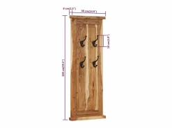 Discount Mâcon Percheros 2 unidades madera maciza de acacia 38x100 cm Perchero