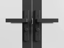 Vente-unique Módulo de puerta reversible de aluminio y cristal esmerilado - 2 x Al 204 x An 73 cm - LOXTON