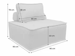 Sweeek Módulo para sofá modular en tela lisa, 1 plaza