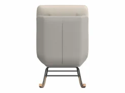 Mecedora - Patas de madera - Respaldo ajustable en 12 posiciones - Tejido técnico - Para salón y dormitorio - Beige