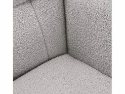 Outlet Mecedora - Sillón orejero tapizado - Patas de metal y madera maciza - Terciopelo Teddy Gris claro