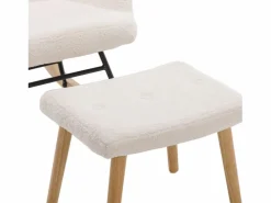 Clearance Mecedora - sillón relax para salón - acolchado con felpa Teddy - con reposacabezas y reposapiés - base de madera - Sillón Balancín