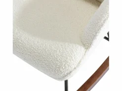 Best Mecedora Bebé Lactancia Mecedora en Tela Bouclette Mecedora Estilo Escandinavo en Madera de Caucho, Beige Marru00f3n