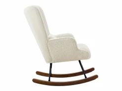 Best Mecedora Bebé Lactancia Mecedora en Tela Bouclette Mecedora Estilo Escandinavo en Madera de Caucho, Beige Marru00f3n