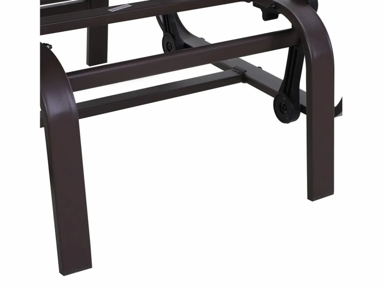 New Mecedora con cojín, metal, textilene, marrón (60x75x104 cm) Sillón Balancín