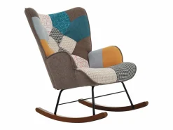 Mecedora con reposapiés - 69,5 x 50 x 88,5 cm - Esponja + fibras de polipropileno - Sillón Balancín