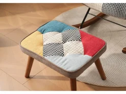 Mecedora con reposapiés - 69,5 x 50 x 88,5 cm - Esponja + fibras de polipropileno - Sillón Balancín