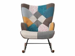 Hot Mecedora con reposapiés - con estampado de patchwork de colores - Sillón Balancín