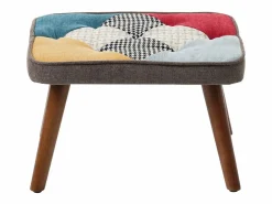 Hot Mecedora con reposapiés - con estampado de patchwork de colores - Sillón Balancín