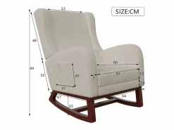 Clearance Mecedora con reposapiés, patas de madera maciza antideslizantes, mecedora, Sillón Balancín