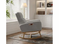 Mecedora con respaldo - bolsillos laterales - forro polar suave - Sillón Balancín