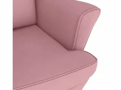 Sale Mecedora con respaldo alto de terciopelo y madera maciza Sillón Balancín