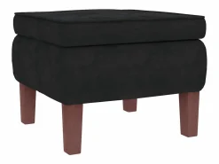 Hot vidaxl Mecedora con respaldo alto de terciopelo y madera maciza Negro