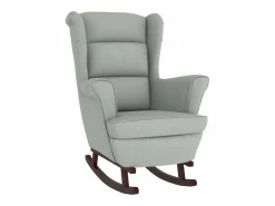 Clearance Mecedora con respaldo alto de terciopelo y madera maciza Sillón Balancín