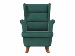 vidaxl Mecedora con respaldo alto de terciopelo y madera maciza