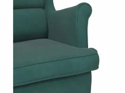 vidaxl Mecedora con respaldo alto de terciopelo y madera maciza