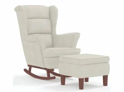 Sale Mecedora con respaldo alto de terciopelo y madera maciza Sillón Balancín