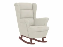 Sale Mecedora con respaldo alto de terciopelo y madera maciza Sillón Balancín