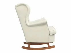 Outlet Mecedora con respaldo alto de terciopelo y madera maciza Sillón Balancín