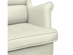 Outlet Mecedora con respaldo alto de terciopelo y madera maciza Sillón Balancín
