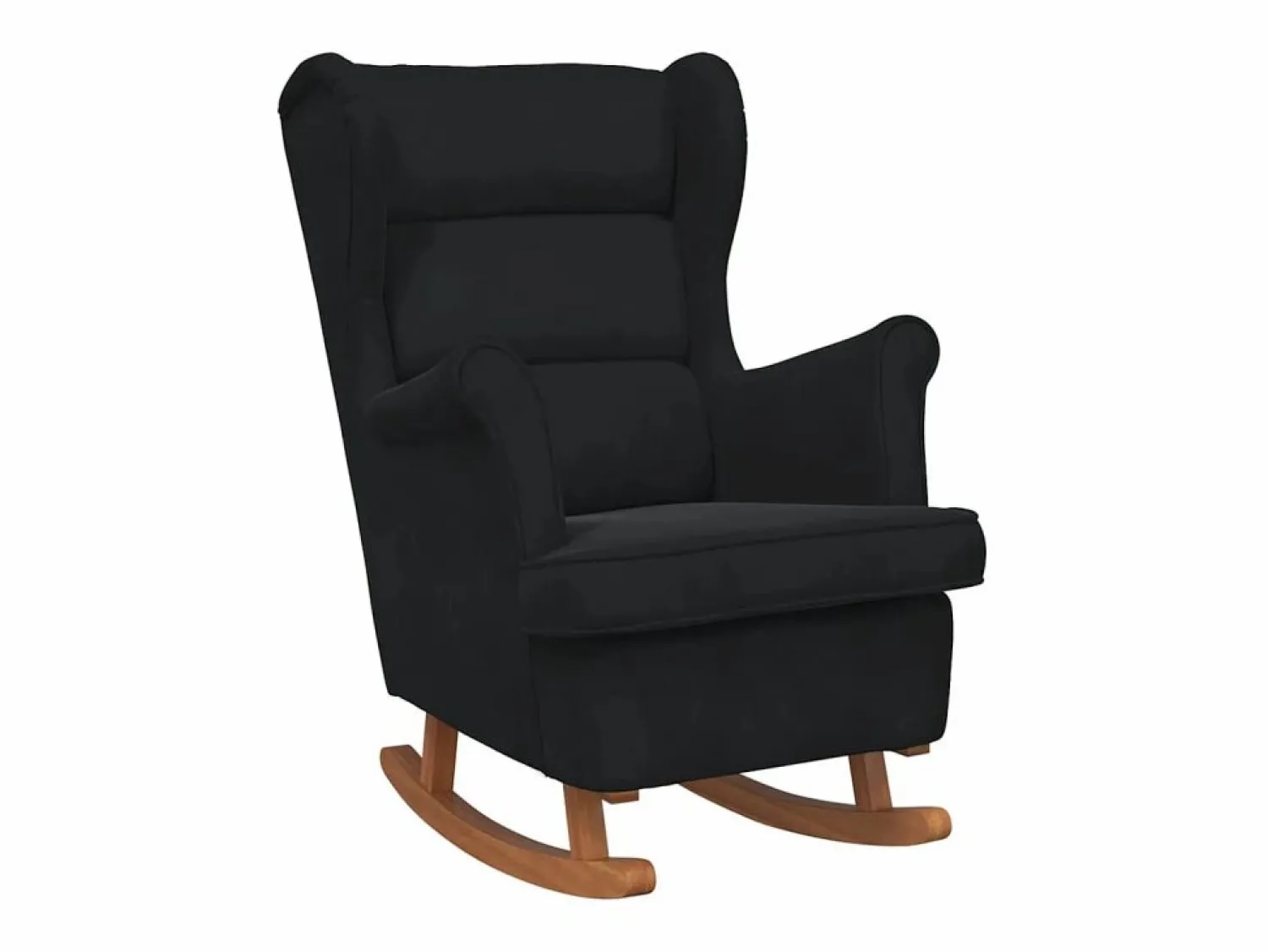 Best Mecedora con respaldo alto de terciopelo y madera maciza Sillón Balancín