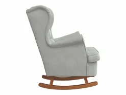 vidaxl Mecedora con respaldo alto de terciopelo y madera maciza