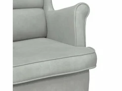 vidaxl Mecedora con respaldo alto de terciopelo y madera maciza