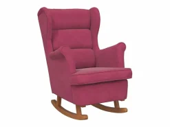 Clearance Mecedora con respaldo alto de terciopelo y madera maciza Sillón Balancín
