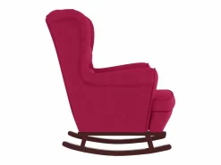 Clearance Mecedora con respaldo alto de terciopelo y madera maciza Sillón Balancín