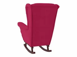 Clearance Mecedora con respaldo alto de terciopelo y madera maciza Sillón Balancín