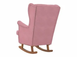 vidaxl Mecedora con respaldo alto de terciopelo y madera maciza