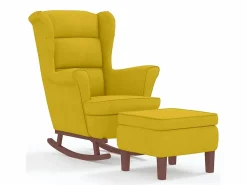 Outlet Mecedora con respaldo alto de terciopelo madera maciza Sillón Balancín