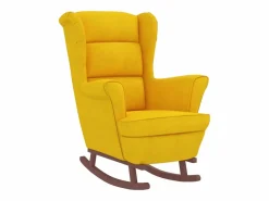 Outlet Mecedora con respaldo alto de terciopelo madera maciza Sillón Balancín