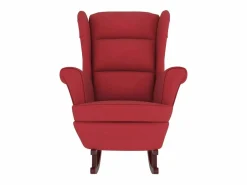 Best vidaxl Mecedora con respaldo alto de terciopelo y madera maciza Rojo