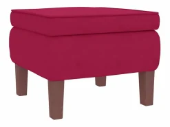 Best vidaxl Mecedora con respaldo alto de terciopelo y madera maciza Rojo