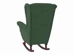 vidaxl Mecedora con respaldo alto de terciopelo oscuro y madera maciza