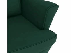 vidaxl Mecedora con respaldo alto de terciopelo oscuro y madera maciza