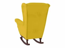 Online vidaxl Mecedora con respaldo alto de terciopelo madera maciza Amarillo